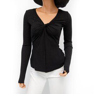 Bailey 44 Long Sleeve Ribbed Blouse Small